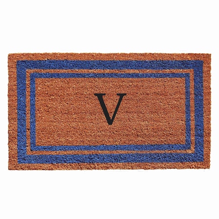 Calloway Mills Monogram Door Mat, Natural, Blue, 18 in W x 30 in L 152971830V